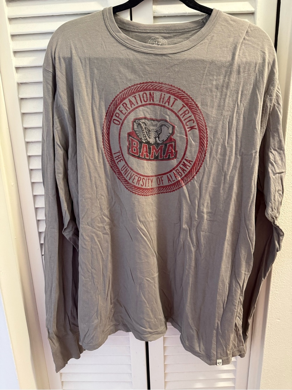 The University of Alabama “Operstion Hat Trick Bama” Long Sleeve Gray T Shirt